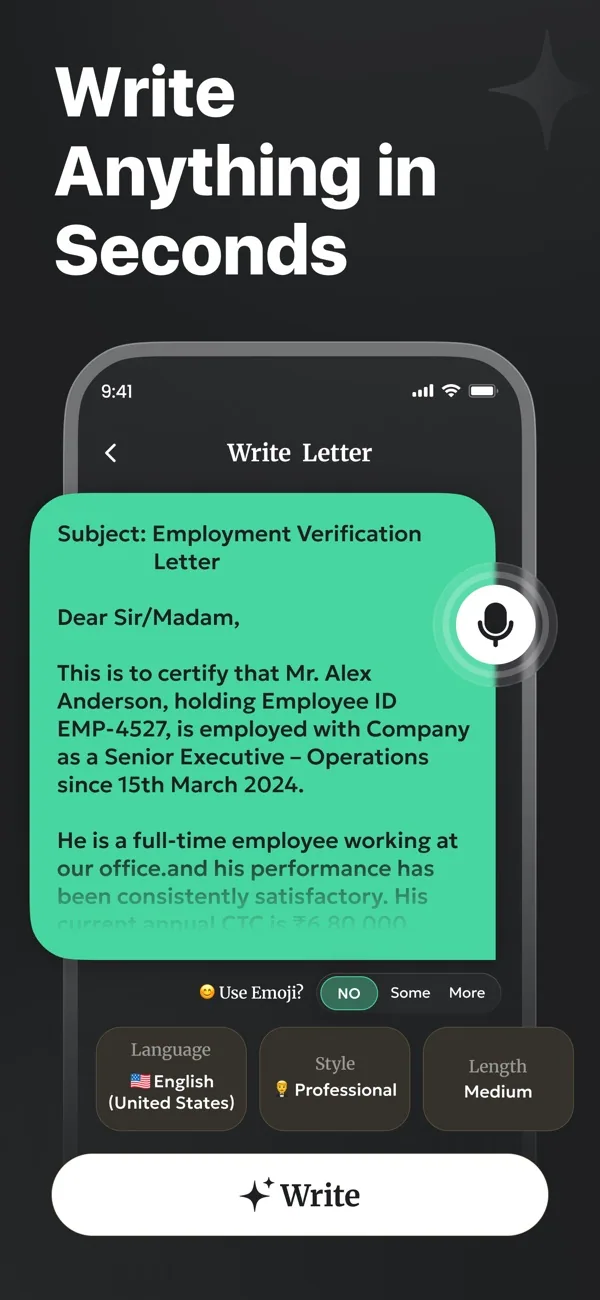Textly AI Email Letter Writing screenshot 2 of 3